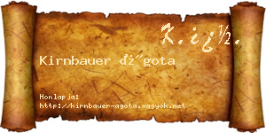 Kirnbauer Ágota névjegykártya
